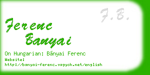 ferenc banyai business card