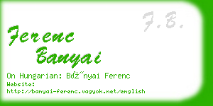 ferenc banyai business card